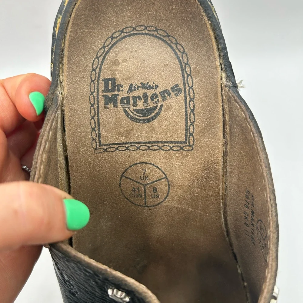 RARE vintage Dr Marten Star Cut Out Studded Slides Made In England Dunnet Sandal - Picture 13 of 17